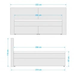 Loftscape Boxspringbett Clark - Schwarz - 200 x 200cm - H4 -Deutschland Betten Verkäufe 2022 1000273339 210625 11315000792 SKETCH DETAILS P000000001000273339 sketch