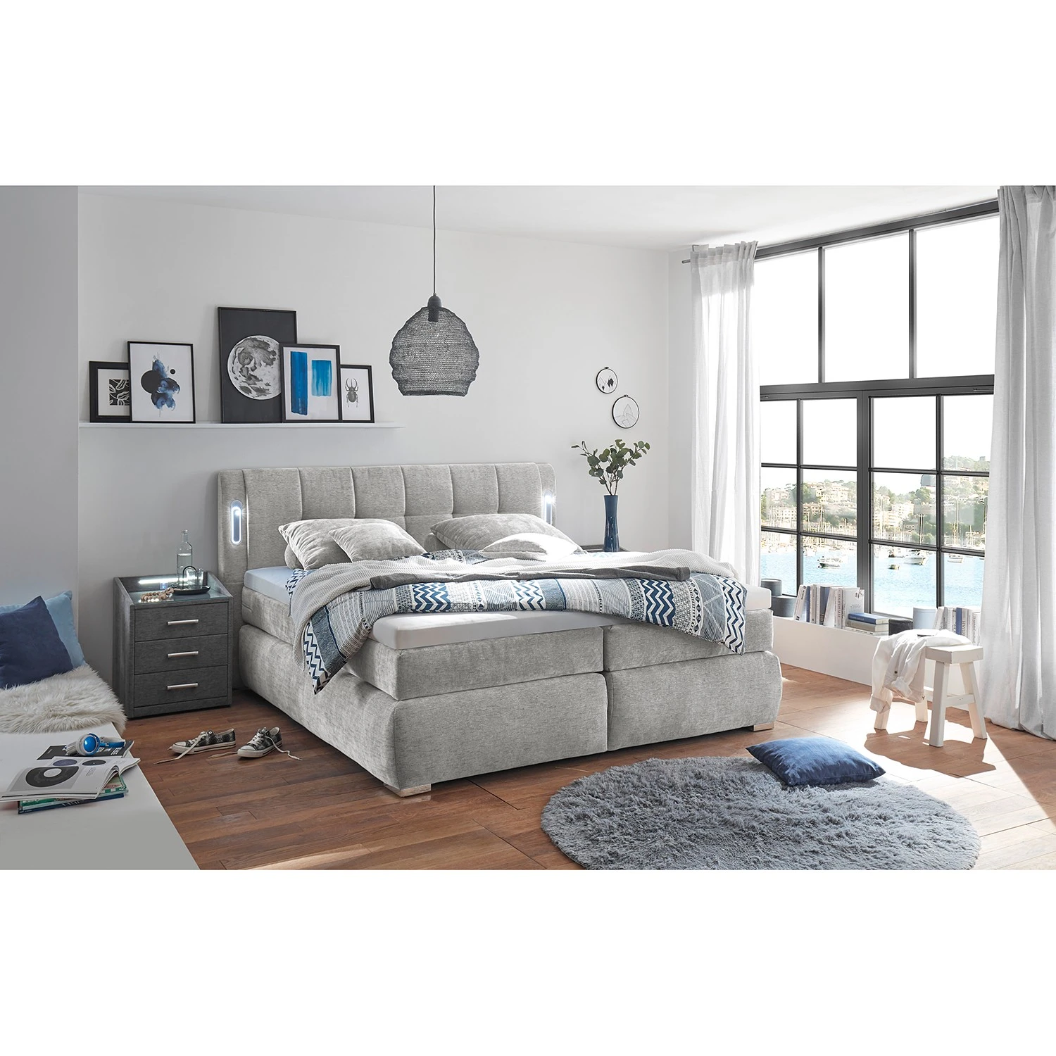 Loftscape Boxspringbett Liverpool - Hellgrau - 160 x 200cm 4 Loftscape Boxspringbett Liverpool - Hellgrau - 160 x 200cm – Bild 2