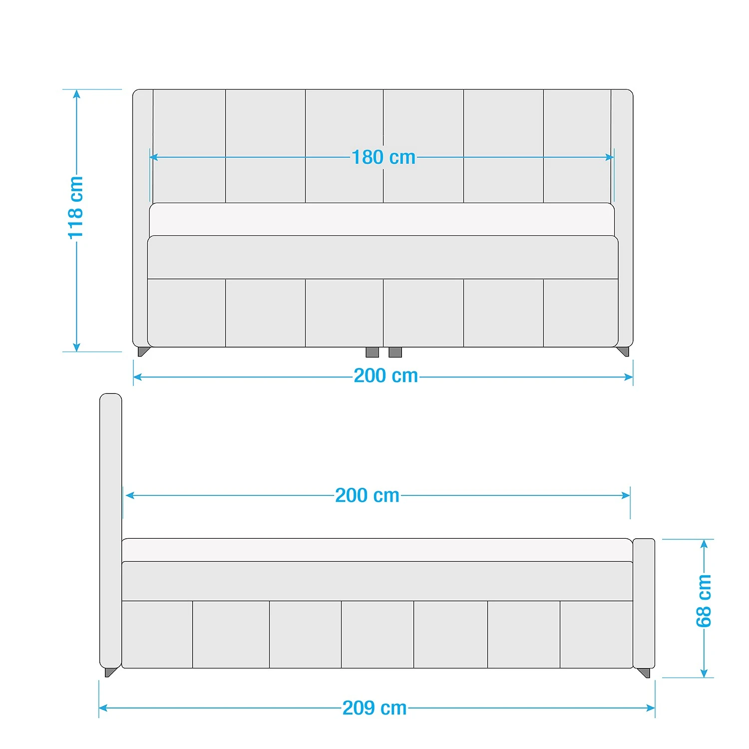 Loftscape Boxspringbett Dublin - Anthrazit - 180 x 200cm 7 Loftscape Boxspringbett Dublin - Anthrazit - 180 x 200cm – Bild 5