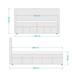 Loftscape Boxspringbett Manda - 160 x 200cm -Deutschland Betten Verkäufe 2022 1000281888 210916 10545900631 SKETCH DETAILS P000000001000281888 sketch