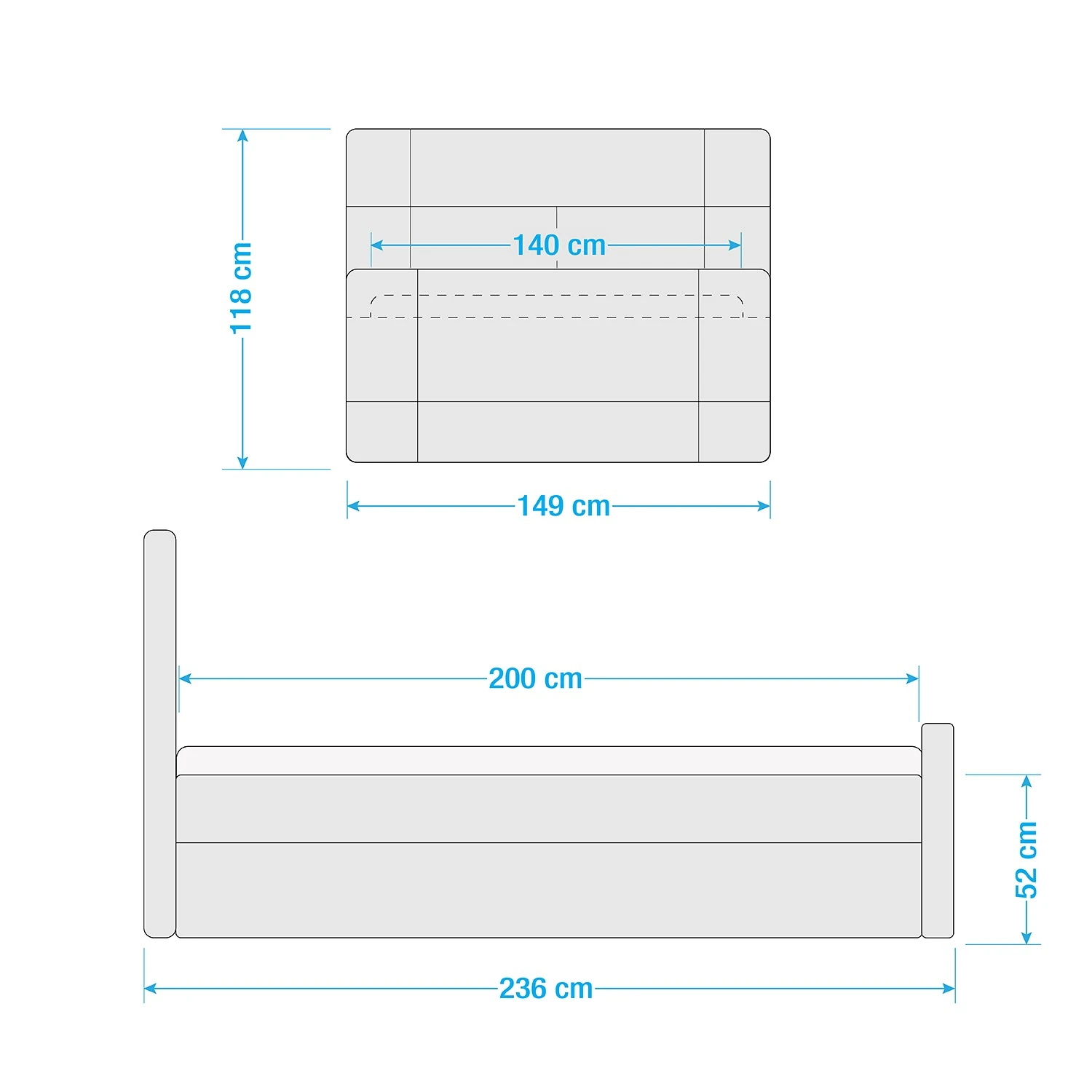 Loftscape Boxspringbett Chandler IV - Schwarz - 140 x 200cm - H3 9 Loftscape Boxspringbett Chandler IV - Schwarz - 140 x 200cm - H3 – Bild 7