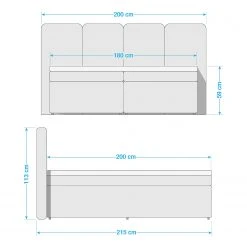 Loftscape Boxspringbett Scarlett - Grau - 180 x 200cm -Deutschland Betten Verkäufe 2022 1000287248 210909 13144100018 SKETCH DETAILS P000000001000287248 sketch