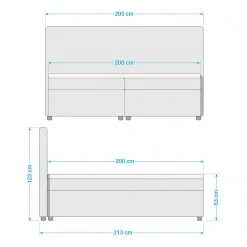 Loftscape Boxspringbett Miriam - Beige - 200 x 200cm -Deutschland Betten Verkäufe 2022 1000294472 220223 500 SKETCH DETAILS P000000001000294472 sketch