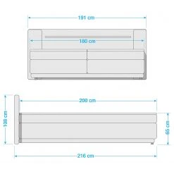 Loftscape Boxspringbett Michel - Grau -Deutschland Betten Verkäufe 2022 1000297596 211229 1408100000503 SKETCH DETAILS P000000001000297596 sketch