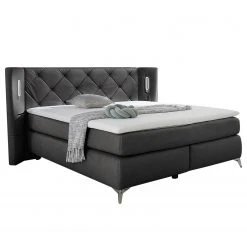 Loftscape Boxspringbett Victoria - Grau - Doppelmatratze H3/H4