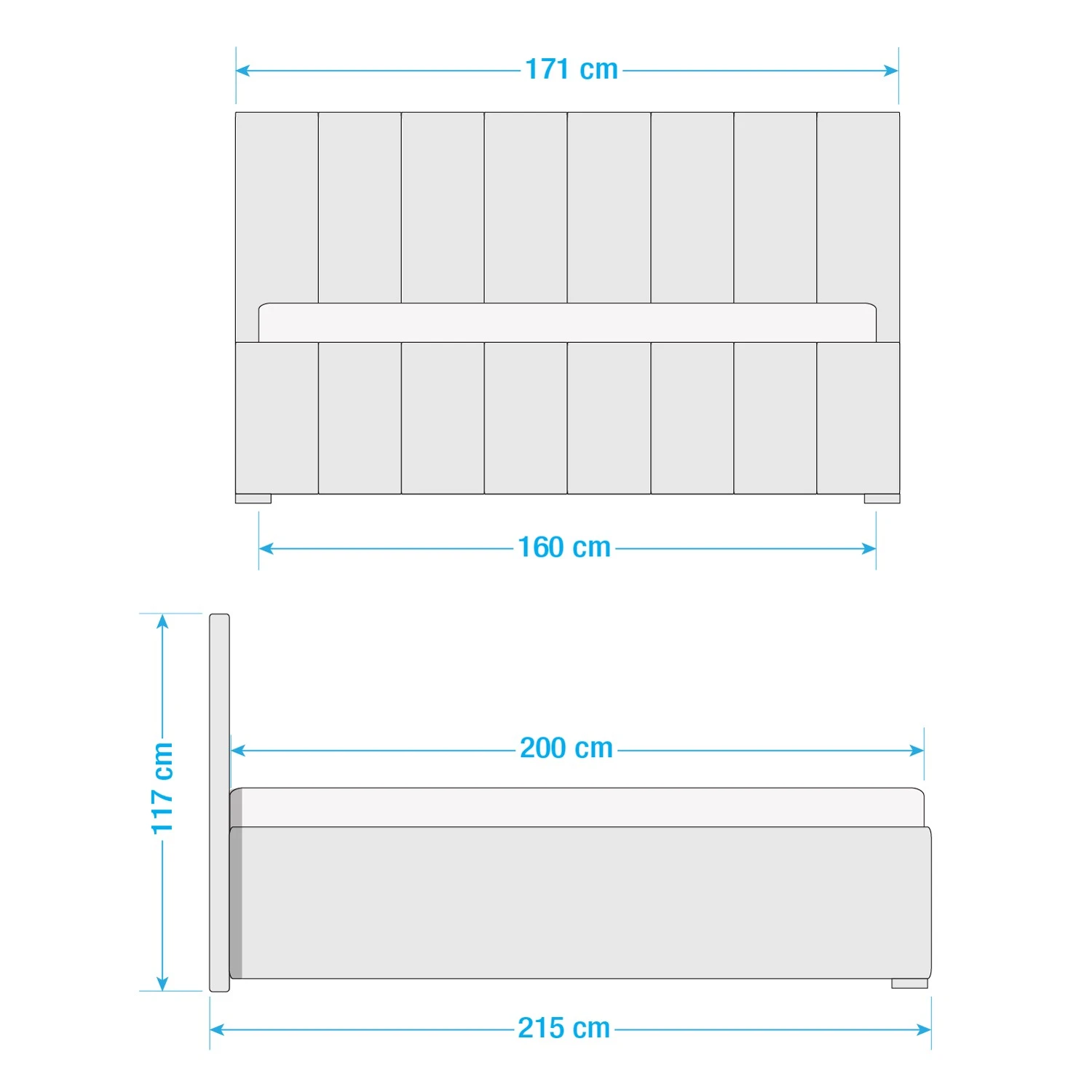 Loftscape Polsterbett Franky - Creme - 160 x 200cm - Mit Stauraum 8 Loftscape Polsterbett Franky - Creme - 160 x 200cm - Mit Stauraum – Bild 6
