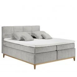 Loftscape Boxspringbett Esperanto - Microvelours Thala: Silber