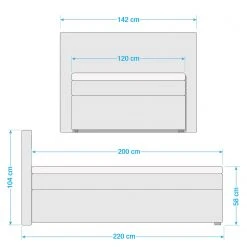 Loftscape Boxspringbett Le Roy - Microvelours Thala: Anthrazit - 120 x 200cm -Deutschland Betten Verkäufe 2022 1000307953 211217 113308001009 SKETCH DETAILS P000000001000307953 sketch