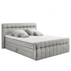 Loftscape Boxspringbett Amesbury - Microvelours Thala: Silber