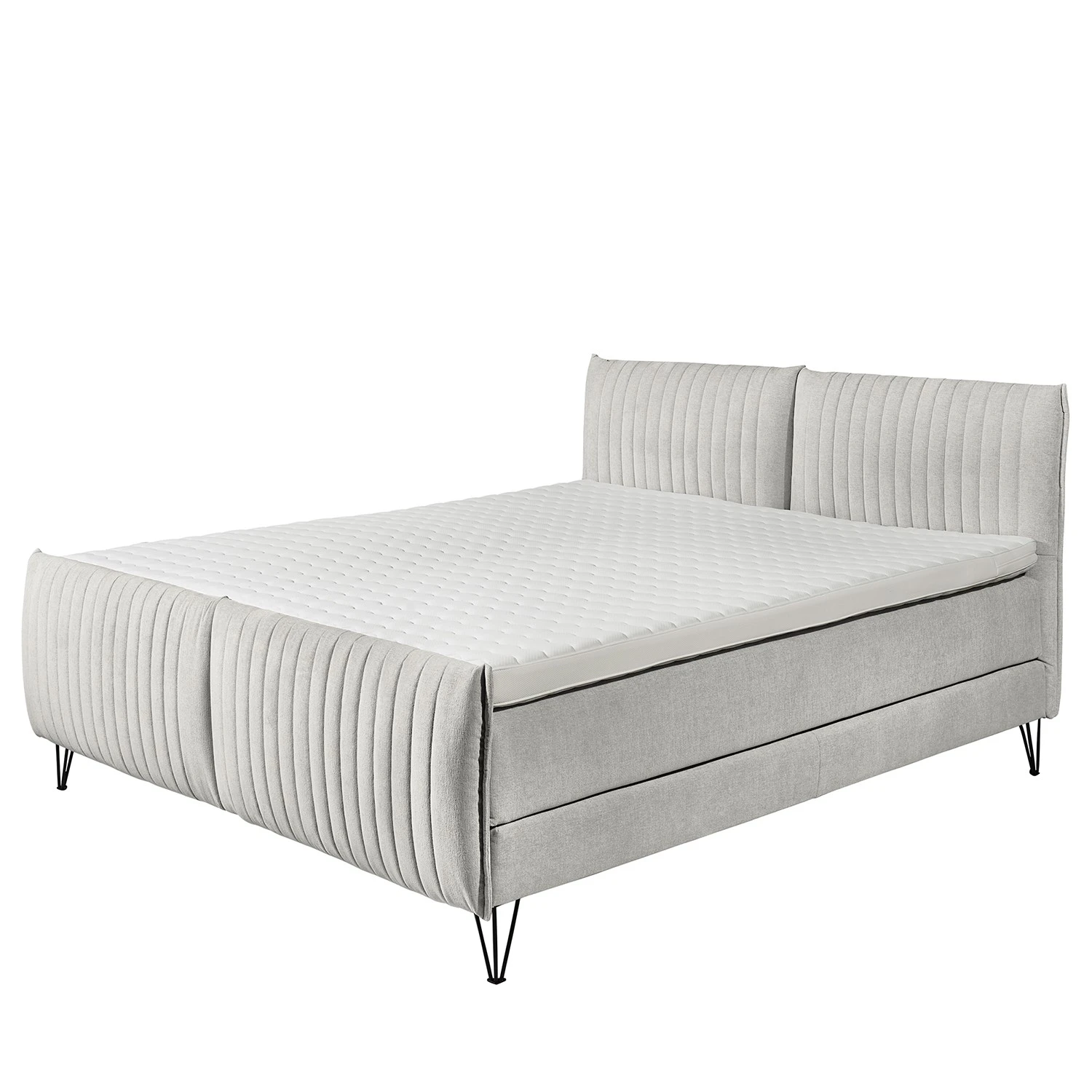 Loftscape Boxspringbett Kendisi - Microvelours Thala: Silber 4 Loftscape Boxspringbett Kendisi - Microvelours Thala: Silber – Bild 2