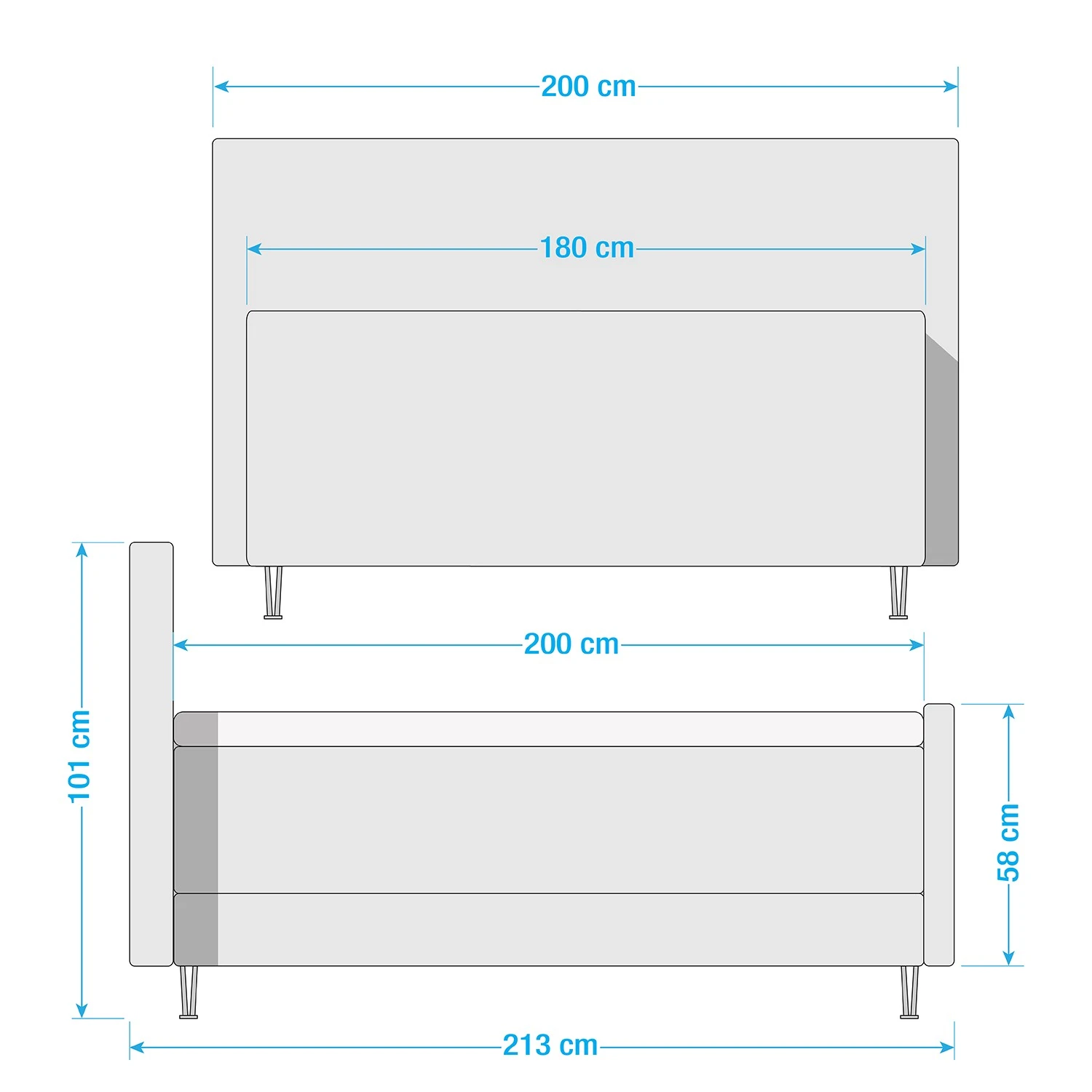 Loftscape Boxspringbett Kendisi - Microvelours Thala: Silber 8 Loftscape Boxspringbett Kendisi - Microvelours Thala: Silber – Bild 6