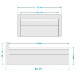 Loftscape Boxspringbett Corryton - Microfaser Inga: Dunkelgrau - 140 x 200cm -Deutschland Betten Verkäufe 2022 1000307986 211217 113313001020 SKETCH DETAILS P000000001000307986 sketch