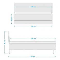 Wimex Bettgestell Gibraltar I - Eiche Artisan Dekor / Anthrazit - 160 x 200cm -Deutschland Betten Verkäufe 2022 1000313195 220107 08170100652 SKETCH DETAILS P000000001000313195 sketch