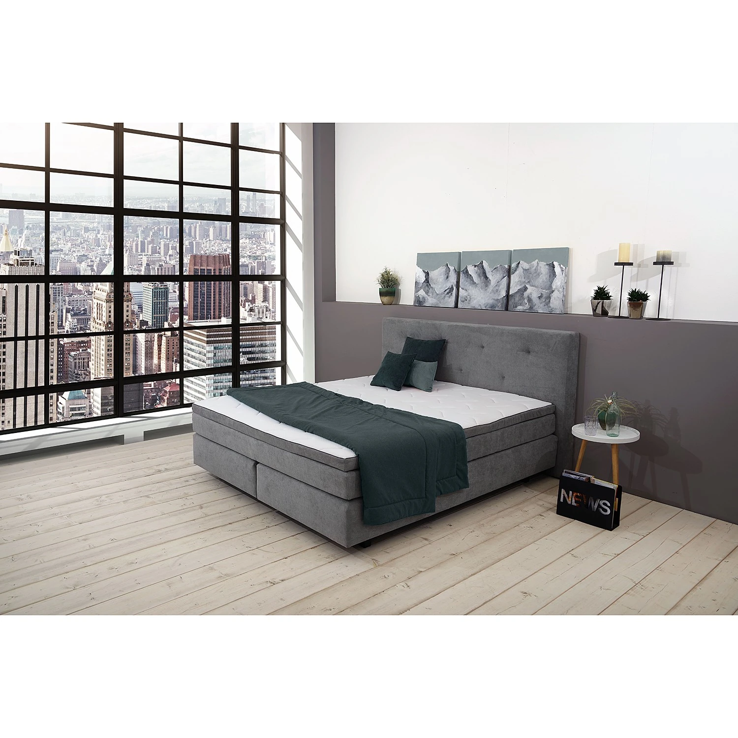 Loftscape Boxspringbett Longsland - Grau - 180 x 200cm 4 Loftscape Boxspringbett Longsland - Grau - 180 x 200cm – Bild 2