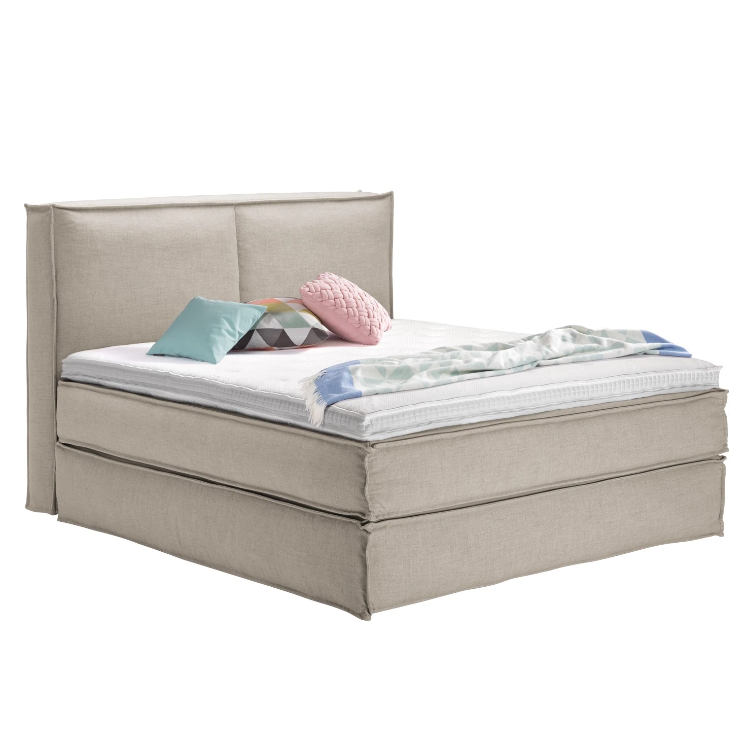 Boxspringbett Kinx - Stoff KINX: Beige - 180 x 200cm - H3 - 130 cm 3 Boxspringbett Kinx - Stoff KINX: Beige - 180 x 200cm - H3 - 130 cm