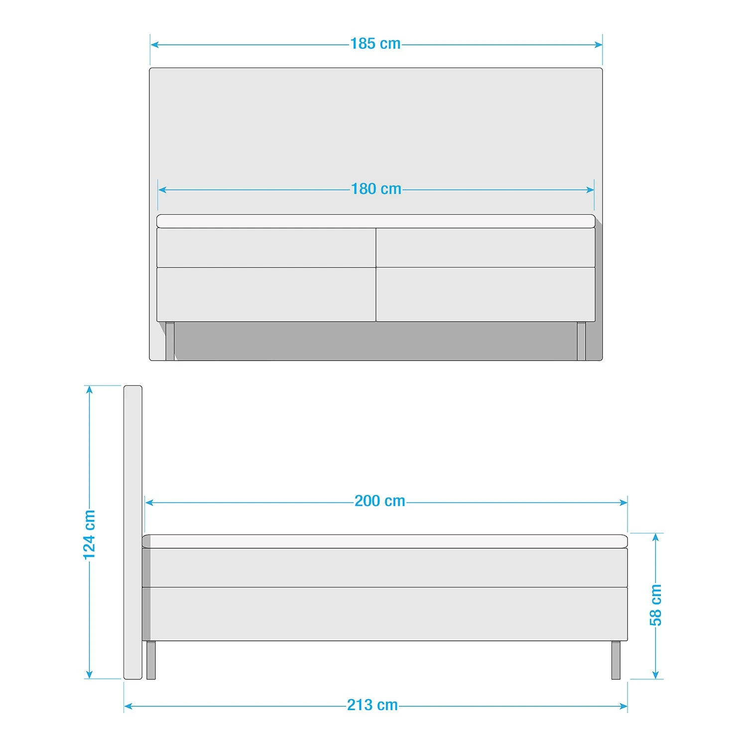 Loftscape Boxspringbett Langfort - Beige - 180 x 200cm 9 Loftscape Boxspringbett Langfort - Beige - 180 x 200cm – Bild 7
