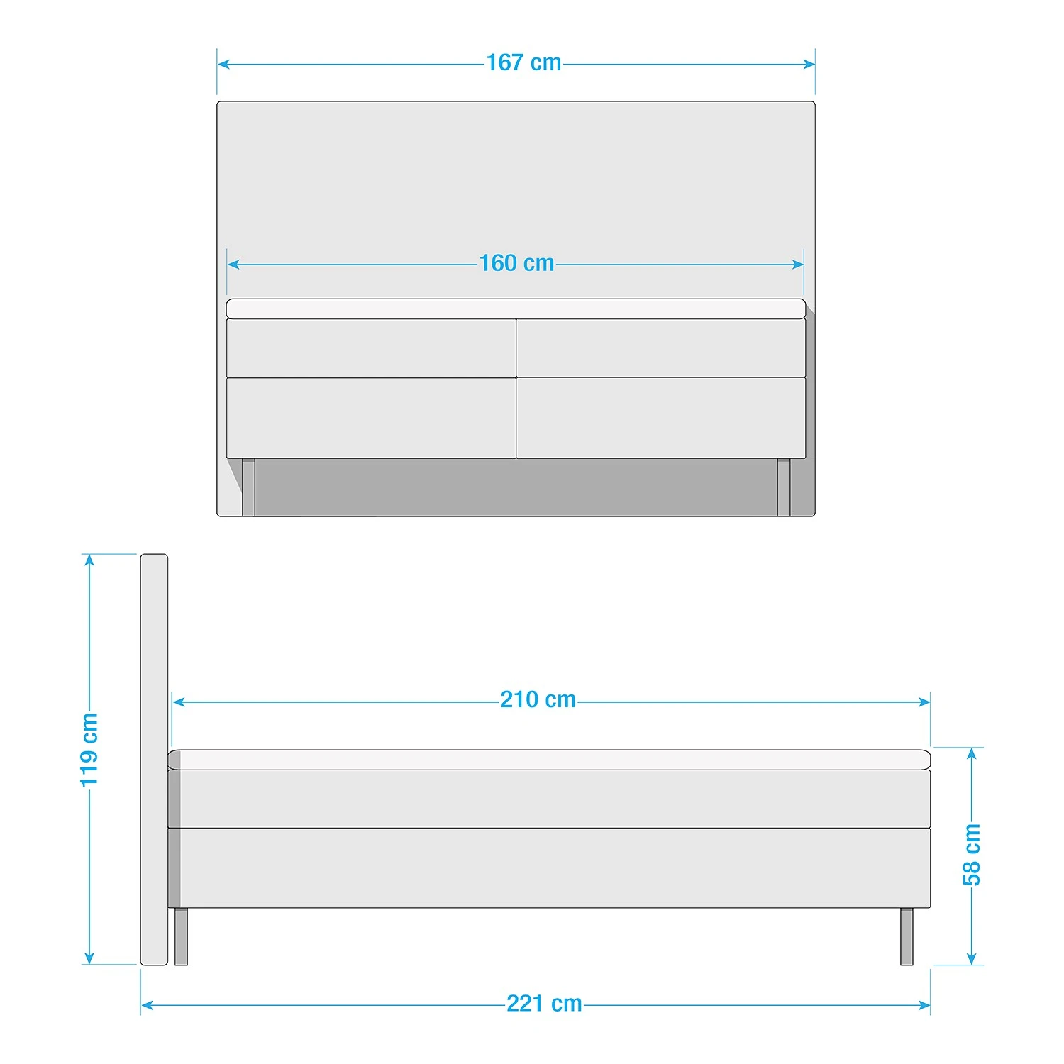 Loftscape Boxspringbett Paule - Schwarz - 160 x 210cm 9 Loftscape Boxspringbett Paule - Schwarz - 160 x 210cm – Bild 7