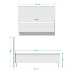 Loftscape Boxspringbett Norley - Anthrazit - 160 x 200cm -Deutschland Betten Verkäufe 2022 1000316202 211220 07224000752 SKETCH DETAILS P000000001000316202 sketch