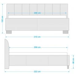 Mørteens Polsterbett Larisa - Strukturstoff Mali: Dunkelgrau - 200 x 200cm - Ohne Stauraum -Deutschland Betten Verkäufe 2022 1000325151 220301 500 SKETCH DETAILS P000000001000325151 sketch