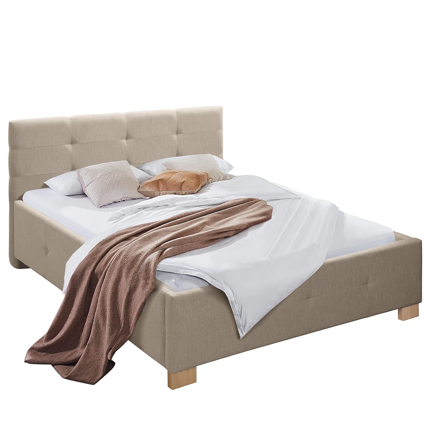 Mørteens Polsterbett Atessio - Strukturstoff Ronya: Grau - 140 x 200cm - Ohne Stauraum 3 Mørteens Polsterbett Atessio - Strukturstoff Ronya: Grau - 140 x 200cm - Ohne Stauraum