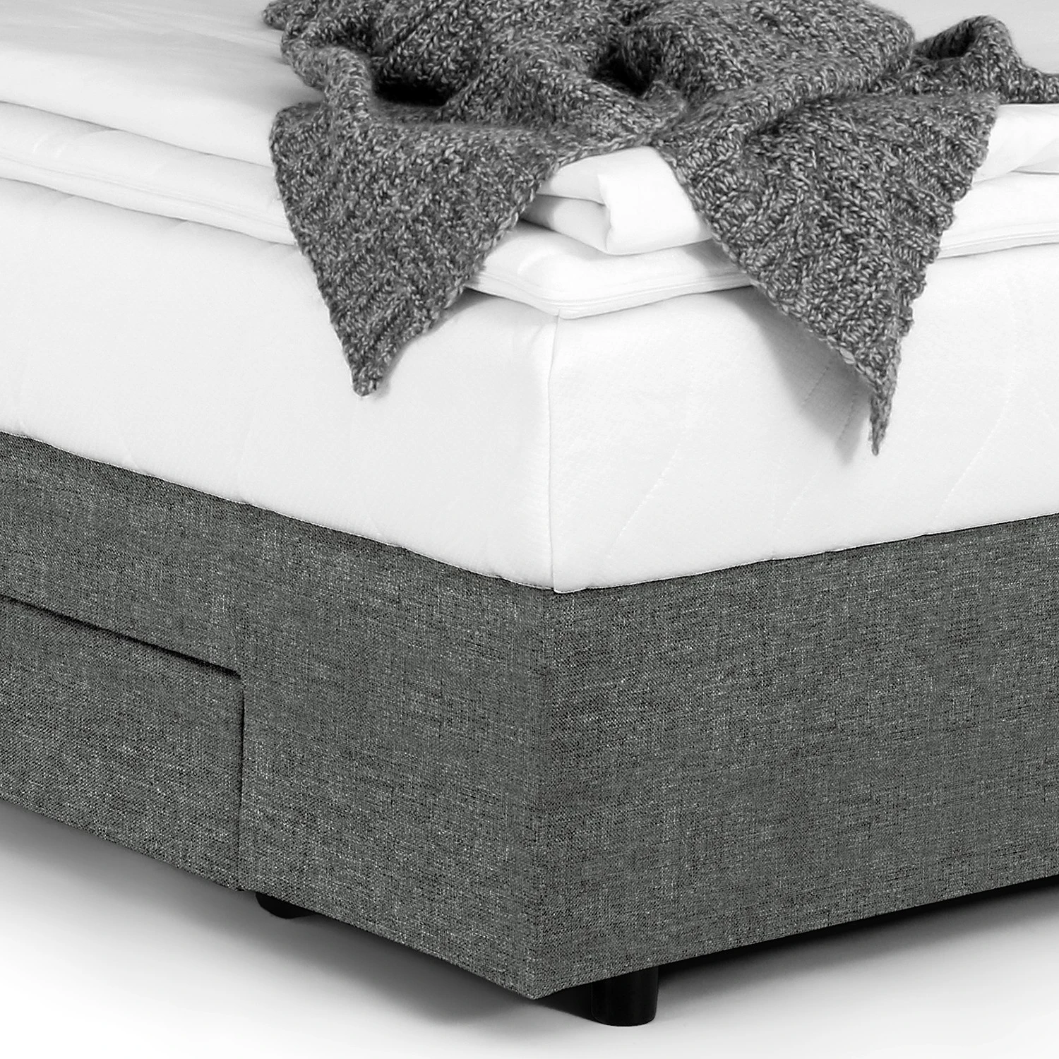 Loftscape Boxspringbett Runner I - mit Beleuchtung - Flachgewebe Kora: Grau 6 Loftscape Boxspringbett Runner I - mit Beleuchtung - Flachgewebe Kora: Grau – Bild 4