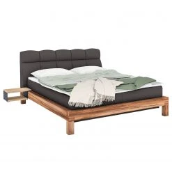 Loftscape Boxspringbett Bull - Chenille Stella: Schlamm - 160 x 200cm - Doppelmatratze H3/H4