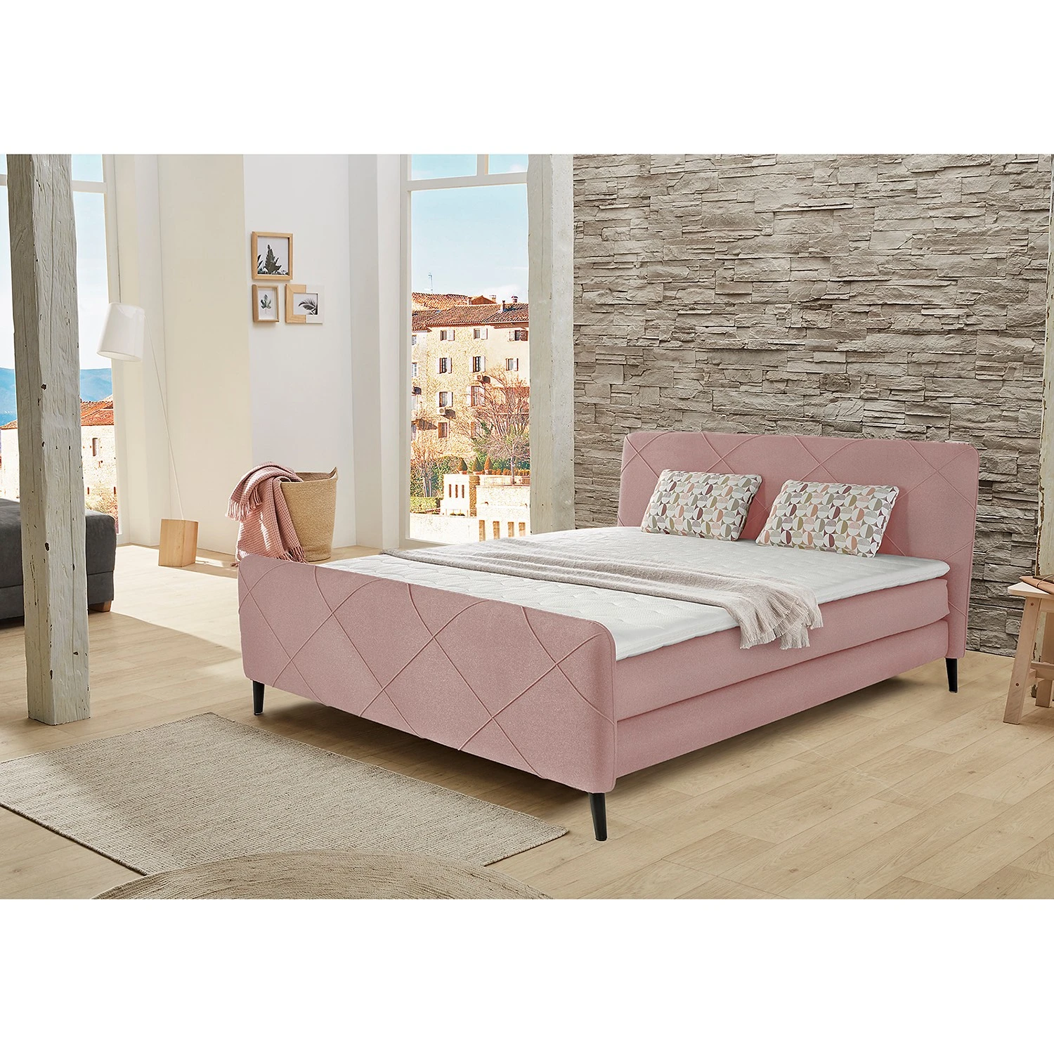 Loftscape Boxspringbett Perez - Rosa - 180 x 200cm 4 Loftscape Boxspringbett Perez - Rosa - 180 x 200cm – Bild 2