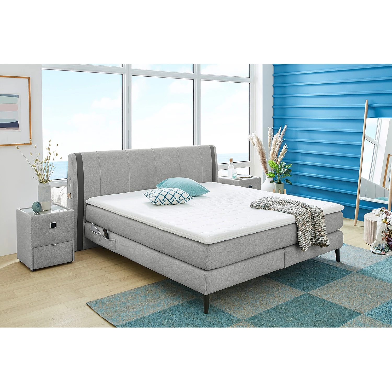 Loftscape Boxspringbett Nirvana - Hellgrau - Doppelmatratze H3/H4 5 Loftscape Boxspringbett Nirvana - Hellgrau - Doppelmatratze H3/H4 – Bild 3