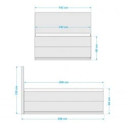 Meise.möbel Boxspringbett Sunshine - Schwarz - 140 x 200cm -Deutschland Betten Verkäufe 2022 1000343744 220420 500 SKETCH DETAILS P000000001000343744 sketch