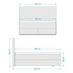 Meise.möbel Boxspringbett New York - Taupe - 160 x 200cm - H2 -Deutschland Betten Verkäufe 2022 1000347280 220427 500 SKETCH DETAILS P000000001000347280 sketch