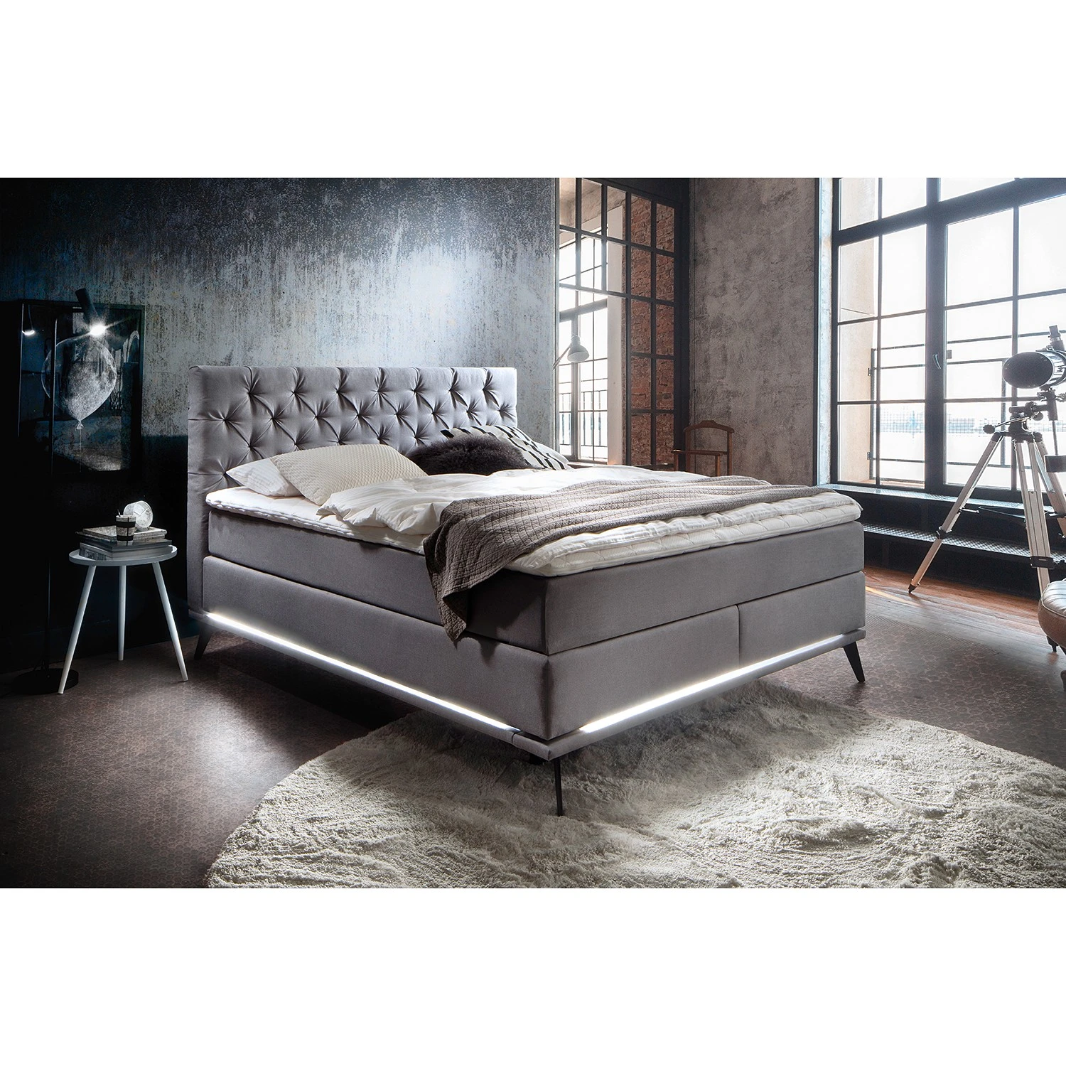 Meise.möbel Boxspringbett Milano - Lichtgrau - 160 x 200cm - H3 4 Meise.möbel Boxspringbett Milano - Lichtgrau - 160 x 200cm - H3 – Bild 2
