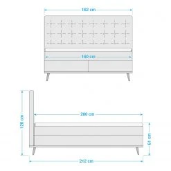 Meise.möbel Boxspringbett Milano - Lichtgrau - 160 x 200cm - H3 27 Meise.möbel Boxspringbett Milano - Lichtgrau - 160 x 200cm - H3 -Deutschland Betten Verkäufe 2022 1000347309 220427 500 SKETCH DETAILS P000000001000347309 sketch