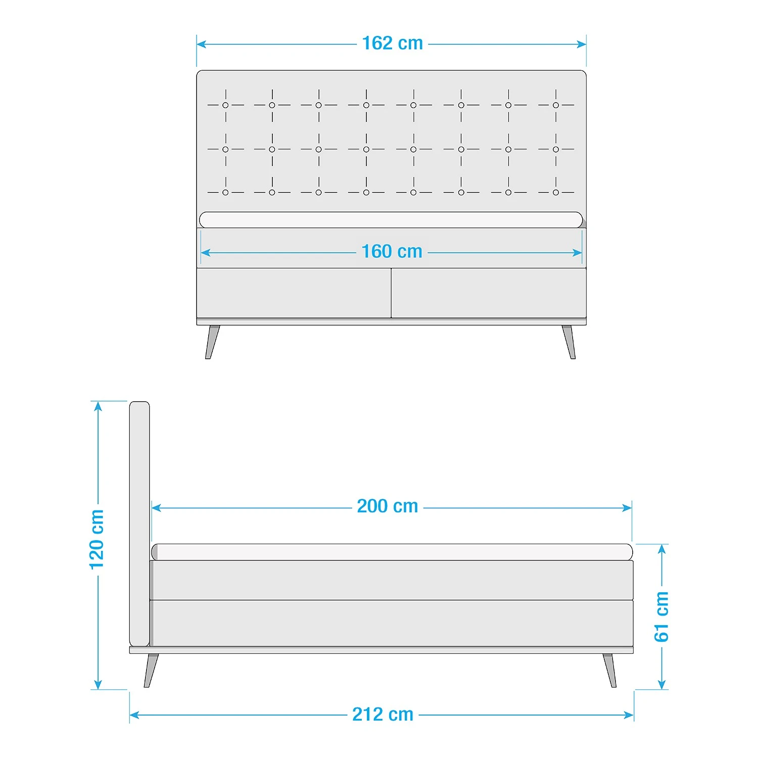 Meise.möbel Boxspringbett Milano - Lichtgrau - 160 x 200cm - H3 15 Meise.möbel Boxspringbett Milano - Lichtgrau - 160 x 200cm - H3 – Bild 13