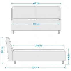 Meise.möbel Polsterbett Valetta - Anthrazit - 180 x 200cm - Schwarz -Deutschland Betten Verkäufe 2022 1000347432 220503 500 SKETCH DETAILS P000000001000347432 sketch