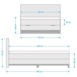 Meise.möbel Boxspringbett Catania - Webstoff Meara: Anthrazit - 120 x 200cm -Deutschland Betten Verkäufe 2022 1000347471 220506 500 SKETCH DETAILS P000000001000347471 sketch
