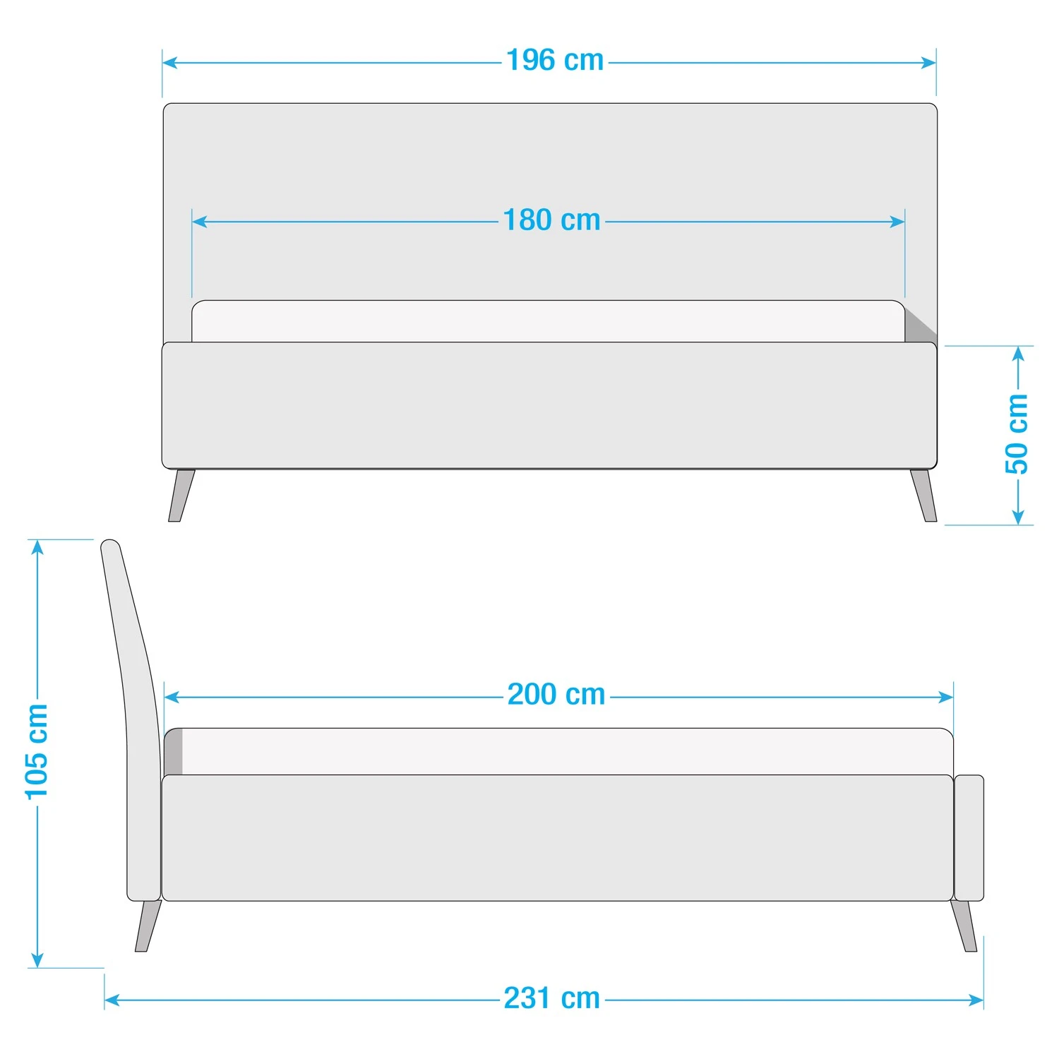 Meise.möbel Polsterbett Mila I - Grau - 180 x 200cm 15 Meise.möbel Polsterbett Mila I - Grau - 180 x 200cm – Bild 13