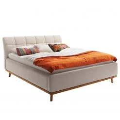 Meise.möbel Polsterbett Mila II - Beige / Eiche Natur - 180 x 200cm