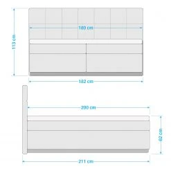 Schlaraffia Boxspringbett Aida Komfort - Webstoff - Anthrazit - Doppelmatratze H2/H3 -Deutschland Betten Verkäufe 2022 1000351468 220616 500 SKETCH DETAILS P000000001000351468 sketch
