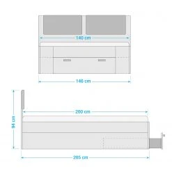 Loftscape Bettgestell Nilla - 140 x 200cm -Deutschland Betten Verkäufe 2022 1000352043 220616 500 SKETCH DETAILS P000000001000352043 sketch