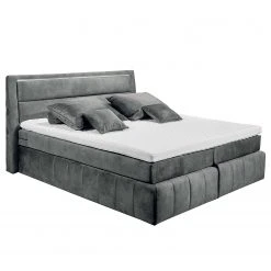Loftscape Boxspringbett Empirial Night - Microfaser Salvo: Grau