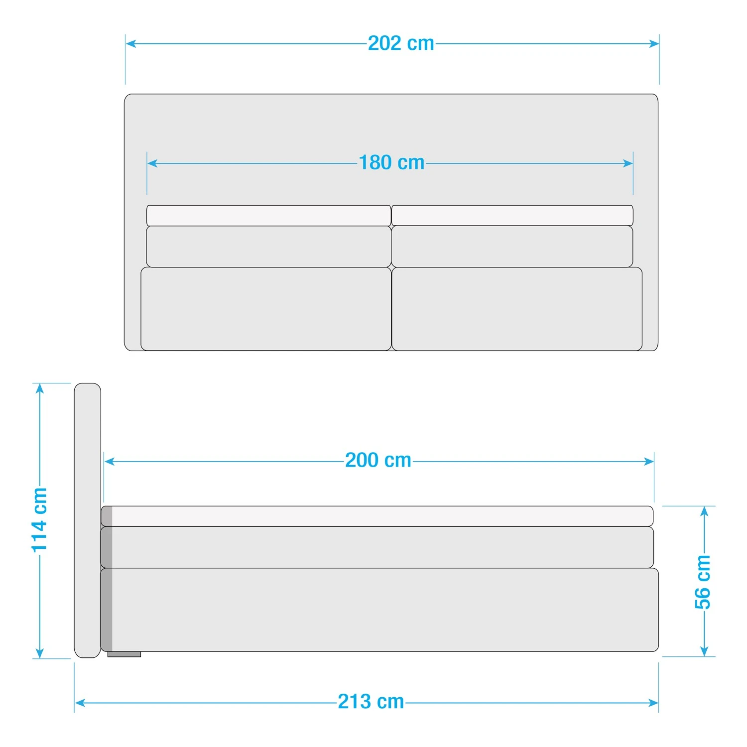 Loftscape Boxspringbett Empirial Night - Microfaser Salvo: Grau 10 Loftscape Boxspringbett Empirial Night - Microfaser Salvo: Grau – Bild 8
