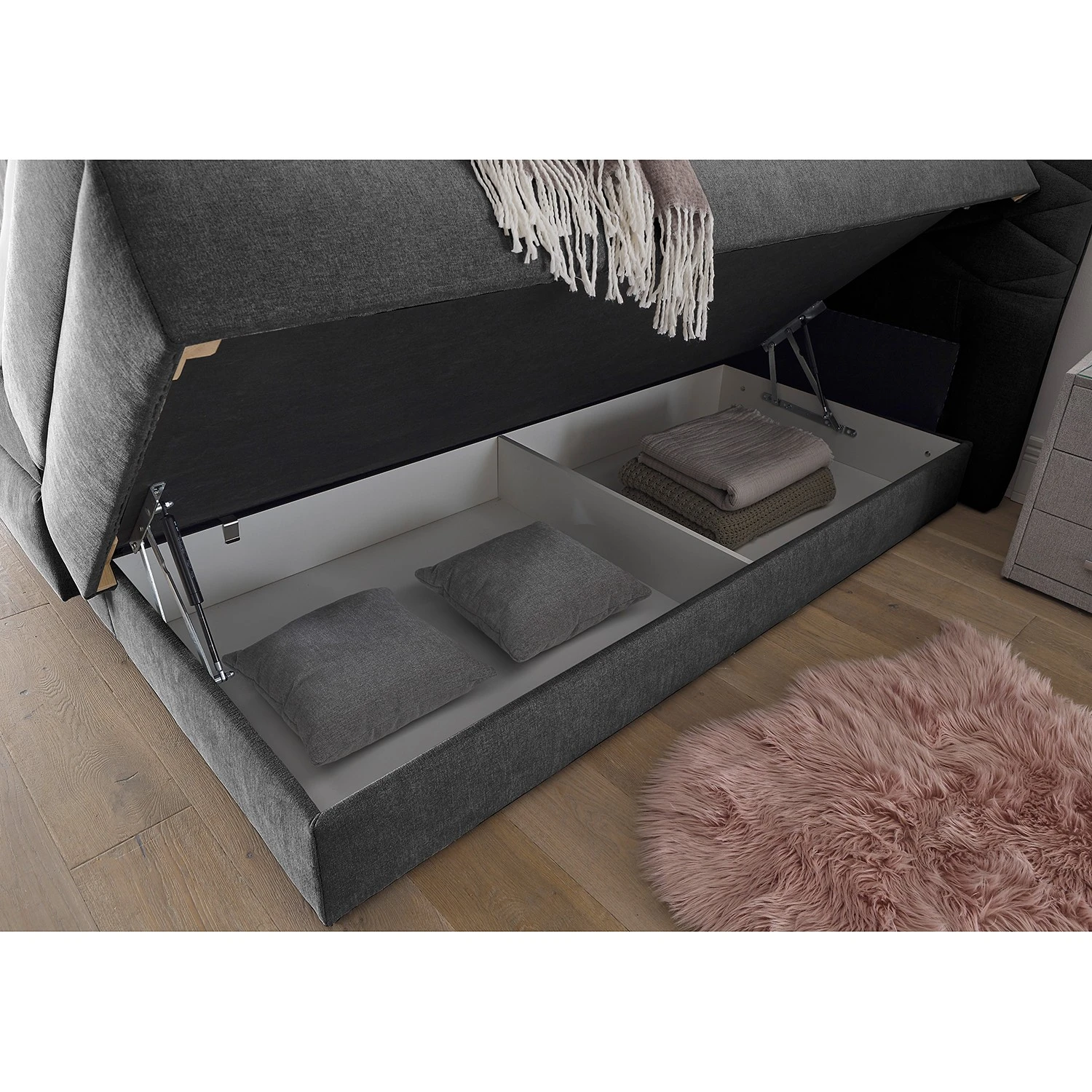 Loftscape Boxspringbett Viktor - Microvelours Thala: Anthrazit 10 Loftscape Boxspringbett Viktor - Microvelours Thala: Anthrazit – Bild 8