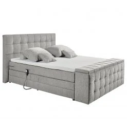 Loftscape Boxspringbett Trönö II - Microvelours Thala: Silber