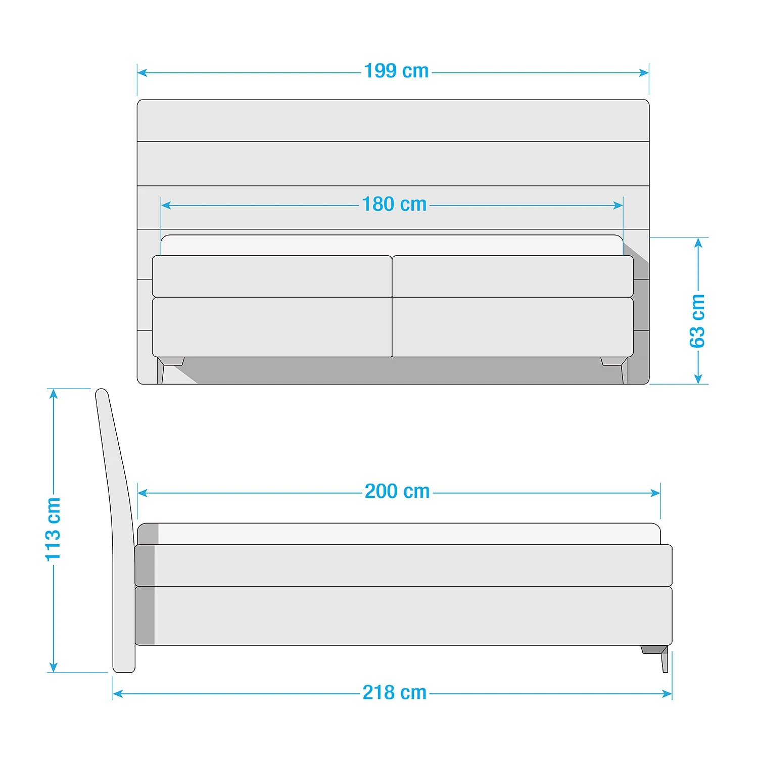 Tom Tailor Boxspringbett Soft Lines Box - Stoff TBO: 9 anthrazite - 180 x 200cm - H3 11 Tom Tailor Boxspringbett Soft Lines Box - Stoff TBO: 9 anthrazite - 180 x 200cm - H3 – Bild 9