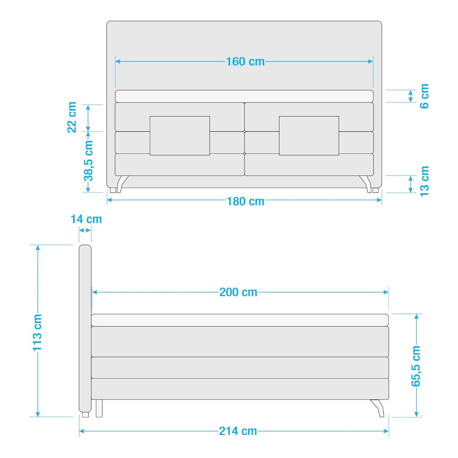 Trendline by ADA Boxspringbett Emalia - Chenille GCP: 84 brown grey - 160 x 200cm - Doppelmatratze H2/H3 9 Trendline by ADA Boxspringbett Emalia - Chenille GCP: 84 brown grey - 160 x 200cm - Doppelmatratze H2/H3 – Bild 7