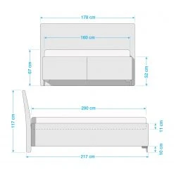 Trendline by ADA Polsterbett Gaby - Microfaser GDU: 9 stone grey - 160 x 200cm - Doppelmatratze H2/H3 -Deutschland Betten Verkäufe 2022 1000359118 220707 500 SKETCH DETAILS P000000001000359118 sketch
