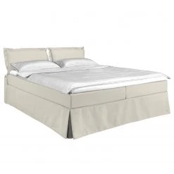 Tom Tailor Boxspringbett Cushion Box - Stoff TBO: 39 powder grey - 200 x 200cm - Doppelmatratze H2/H3