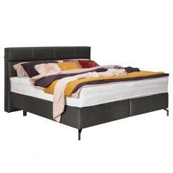 Trendline by ADA Boxspringbett Plinia - Echtleder EA: 8 Grau - 180 x 200cm - H2