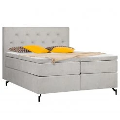 Loftscape Boxspringbett Sari I - Flachgewebe Oriella: Silber - 180 x 200cm