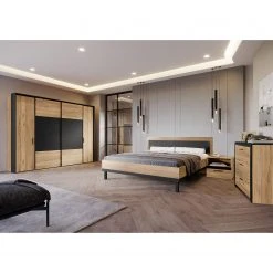 Loftscape Bettgestell Franken I - Catania Eicke Dekor / Schwarz Matt - 180 x 200cm -Deutschland Betten Verkäufe 2022 1000361675 220826 022 MOOD DETAILS P000000001000361675 mood